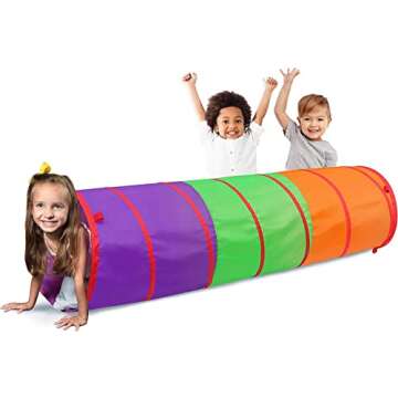 Kids Play Tunnel Tent for Toddlers, Colorful Pop Up Crawl Tunnel Toy for Baby or Pet, Collapsible Gift for Boy and Girl 6 Foot Play Tunnel Indoor and Outdoor Game