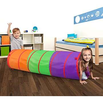 Kids Play Tunnel Tent for Toddlers, Colorful Pop Up Crawl Tunnel Toy for Baby or Pet, Collapsible Gift for Boy and Girl 6 Foot Play Tunnel Indoor and Outdoor Game