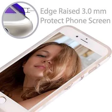 BAISRKE Shiny Rose Gold Marble Design Clear Bumper Matte TPU Soft Rubber Silicone Cover Phone Case Compatible with iPhone 7 Plus iPhone 8 Plus White