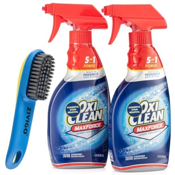 Oxi Clean Max Force Spray, Powerful Laundry Stain Remover, 12 Ounce, Pack of 2 with Zivigo Stain Bru...
