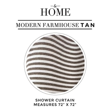 HALL & PERRY Modern Shower Curtain with Tassels for Style
