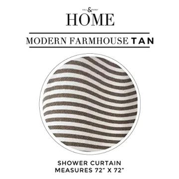 HALL & PERRY Modern Shower Curtain with Tassels for Style