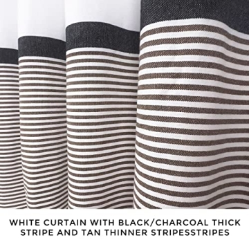 HALL & PERRY Modern Shower Curtain with Tassels for Style