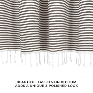 HALL & PERRY Modern Shower Curtain with Tassels for Style