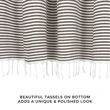 HALL & PERRY Modern Shower Curtain with Tassels for Style