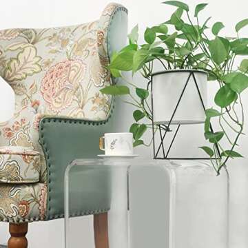 NEJHC Acrylic Side Table Set of 2, 18" H x 16" W x 12" D x 3/5'' Thick Clear Small End Table, Transp...