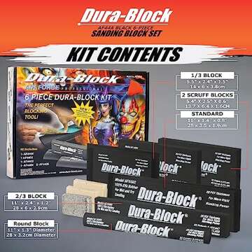Dura-Block Set 6pc - Flexible EVA Foam Wet or Dry Autobody Sanding Blocks Kit for Automotive Bodywor...