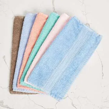 Luxurious Washcloths Set of 12 – Soft & Absorbent 100% Cotton Wash Cloths