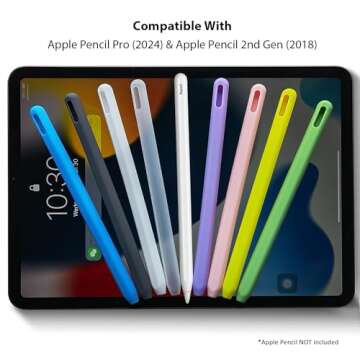 DAUROTA Slim Soft Silicone Pencil Case Sleeve Compatible with Apple Pencil Pro & Apple Pencil 2nd Ge...