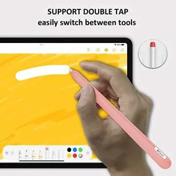 DAUROTA Slim Soft Silicone Pencil Case Sleeve Compatible with Apple Pencil Pro & Apple Pencil 2nd Generation, Non-Slip Pencil Grip Holder for iPad Apple Pencil (Pink)