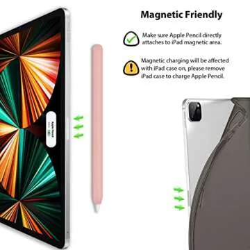 DAUROTA Slim Soft Silicone Pencil Case Sleeve Compatible with Apple Pencil Pro & Apple Pencil 2nd Generation, Non-Slip Pencil Grip Holder for iPad Apple Pencil (Pink)