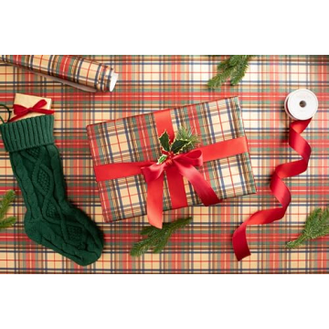Elegant Caspari Dress Stewart Tartan Wrapping Paper