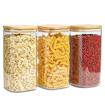 KTMAMA 50oz Glass Storage Canister Set for Kitchen