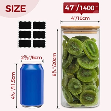 KTMAMA 50oz Glass Storage Canister Set for Kitchen