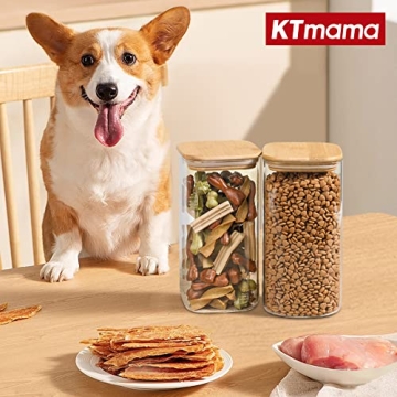 KTMAMA 50oz Glass Storage Canister Set for Kitchen