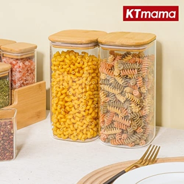 KTMAMA 50oz Glass Storage Canister Set for Kitchen