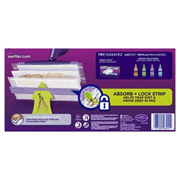 Swiffer WetJet Hardwood Floor Cleaner, Spray Mop Pad Refill, Multi Surface, 12 Count