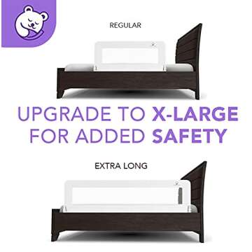 ComfyBumpy Toddler Bed Rail Guard | Bed Rails for Kids, Twin, Full, Queen & King Size Bed - Adjustable Bed Rail for Toddlers - Swing Down Baby Bed Side Rail - White, Regular (35.5" x 19.5")