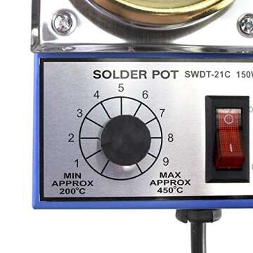 QWORK Solder Pot - 150W Adjustable Temperature Soldering Bath