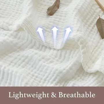 ACCOTIA 6 Layer Muslin Blanket Queen Size 80" x 90", Lightweight Breathable Soft 100% Cotton Bed Blanket Adult Gauze Blanket for Bed Couch Sofa All Season, White