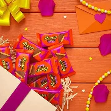 REESE'S Milk Chocolate Peanut Butter Hearts, Valentine's Candy Packs, Perfect Valentines Day Gift for Him, Her, or Kids, Football Party Snacks, 1.2 oz (6 Count)