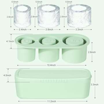 Ice Cube Tray for Stanley Cup, Silicone Ice Cube Maker With Lid for 30-40 oz Tumbler, for Chilling Whiskey, Cocktails, Drinks, Coffee, Easy Fill and Release Ice Maker, BPA Free