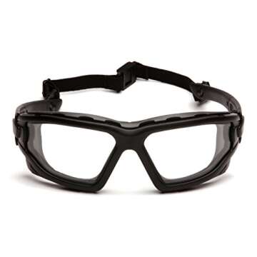 Pyramex Safety PYRAMEX I-Force Slim Safety Goggle, Black Frame/Clear Anti-Fog Lens