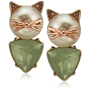 Charming Betsey Johnson Cat Stud Earrings for Cat Lovers
