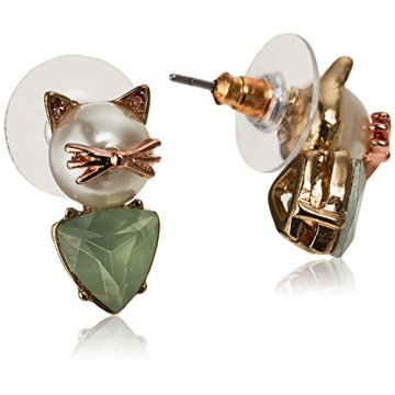 Charming Betsey Johnson Cat Stud Earrings for Cat Lovers