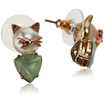 Charming Betsey Johnson Cat Stud Earrings for Cat Lovers