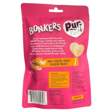 Bonkers Freeze Dried Chicken Purr Pops | Cat Treat Bundle (Pack of 3) | with Mystery Gift from JD
