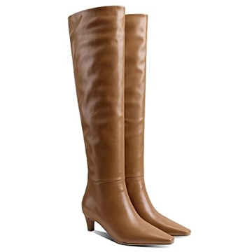 Stylish Square Toe Slip On Boots for Women - Comfort & Chic