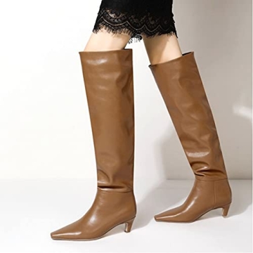 Stylish Square Toe Slip On Boots for Women - Comfort & Chic