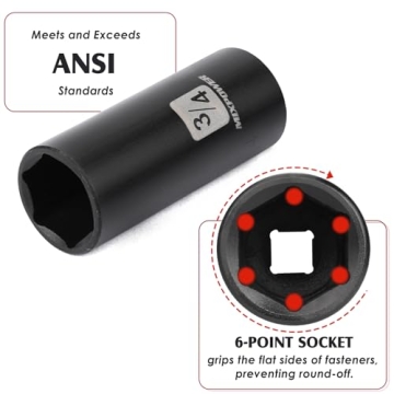 MIXPOWER 49-Piece 3/8" Drive Impact Socket Set CR-V Steel