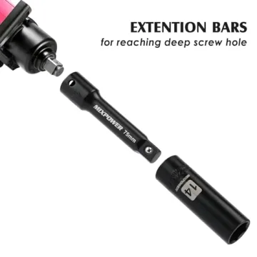 MIXPOWER 49-Piece 3/8" Drive Impact Socket Set CR-V Steel