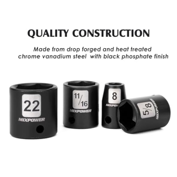 MIXPOWER 49-Piece 3/8" Drive Impact Socket Set CR-V Steel