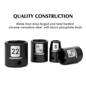 MIXPOWER 49-Piece 3/8" Drive Impact Socket Set CR-V Steel