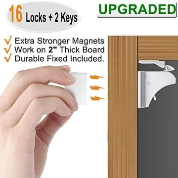 VMAISI 16 Pack Child Safety Magnetic Cabinet Locks