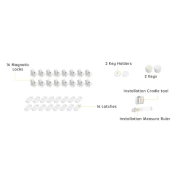 VMAISI 16 Pack Child Safety Magnetic Cabinet Locks