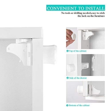 VMAISI 16 Pack Child Safety Magnetic Cabinet Locks