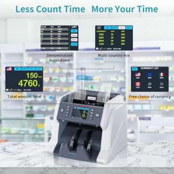 RIBAO BC-40 Mixed Denomination Money Counter Machine with Advanced Detection Features