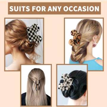 3Pcs Mouse Head Hair Claw Clips, BENOSPACE Acrylic Lady Bear Hair Clips for Thin Medium Curly Hair Mouse Ears Non-slip Hair Catch Barrette Strong Hold Jaw Clamp Women Fashion Hair Styling Accessories