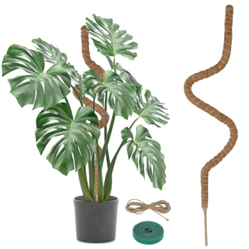 Glory Island 48 Inch Moss Pole Monstera Plant Support, Coir Totem Pole for Indoor Plants, Tall Benda...