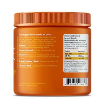 Zesty Paws Liver Support Supplement for Dogs - with Milk Thistle Extract, Turmeric Curcumin, Choline - Soft Chew Formula - for Dog Liver Function