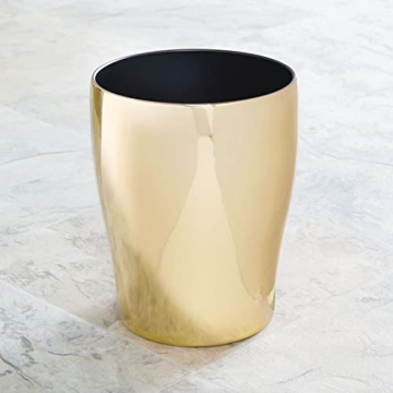 mDesign Steel 1.67 Gallon Stylish Trash Can for Small Spaces