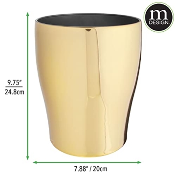 mDesign Steel 1.67 Gallon Stylish Trash Can for Small Spaces