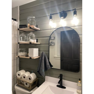 MYlovelylands Arched Black Mirror - Elegant Home Decor