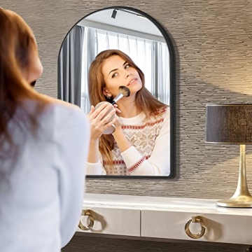 MYlovelylands Arched Black Mirror - Elegant Home Decor