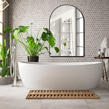 MYlovelylands Arched Black Mirror - Elegant Home Decor