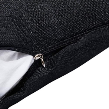 Anickal Black Linen Pillow Covers for Rustic Home Style